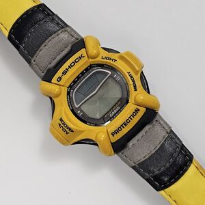 CASIO G-SHOCK RISEMAN DW-9100 Yellow Digital Watch Y2K Vintage Model